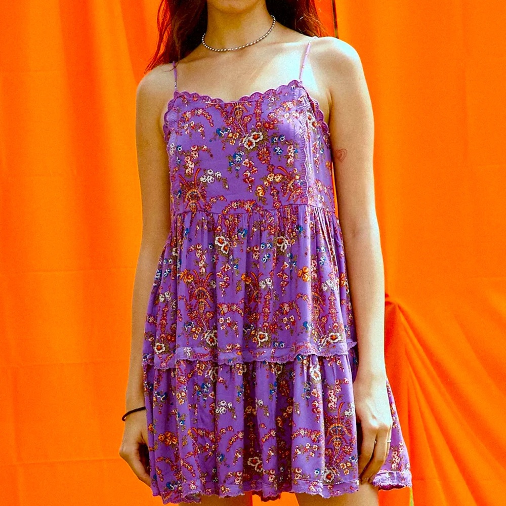 Urban outfitters purple babydoll mini dress